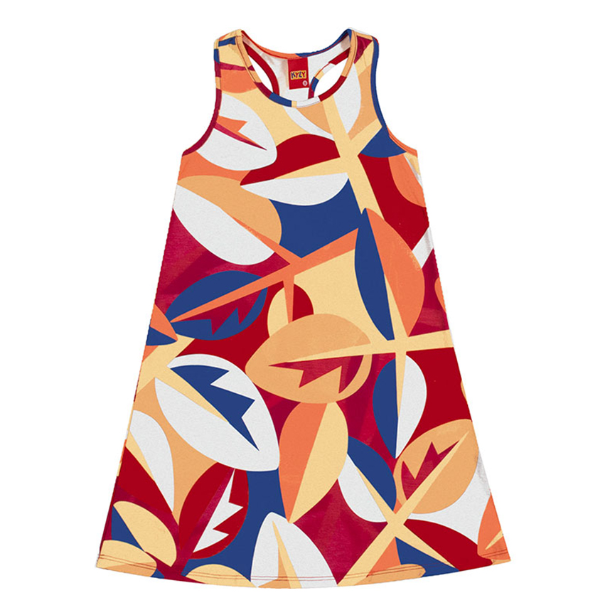 Vestido Regata Juvenil Kyly Meia Malha Estampado Vestido Regata Juvenil Kyly Meia Malha Estampado