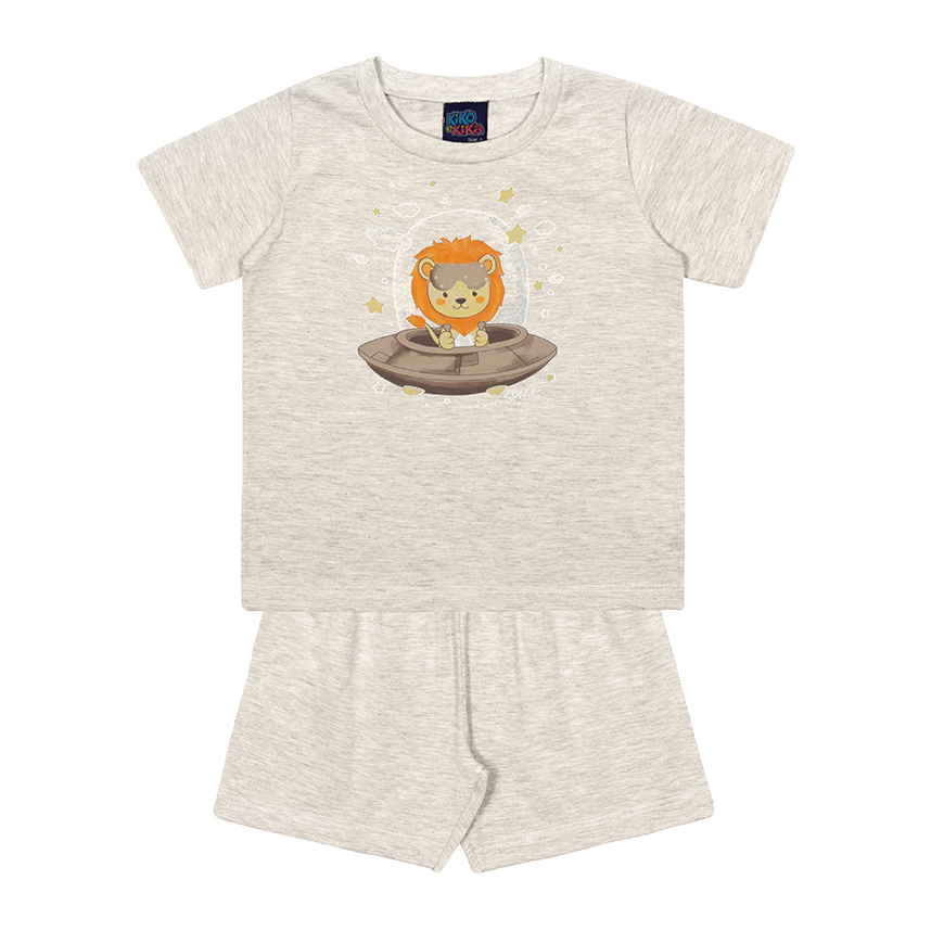 Pijama Infantil Kiko E Kika Curto Estampa Leãozinho Pijama Infantil Kiko E Kika Curto Estampa Leãozinho