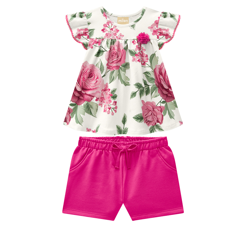 Conjunto Infantil Milon Blusa Cotton E Short Moletinho Conjunto Infantil Milon Blusa Cotton E Short Moletinho