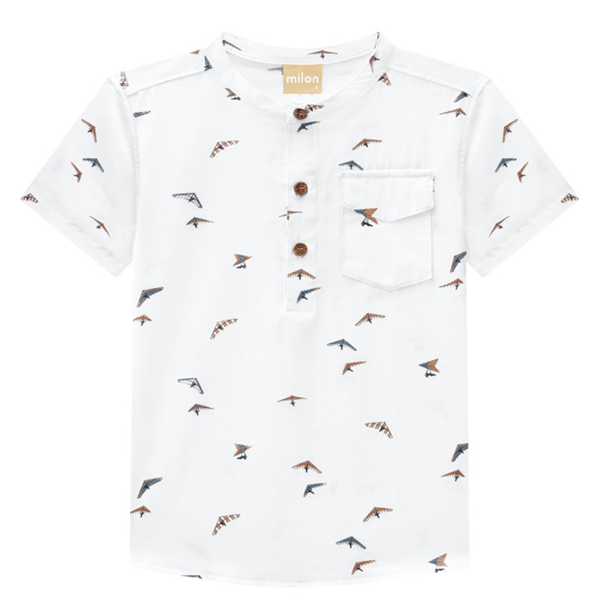 Conjunto Infantil Milon Camisa Tricoline E Bermuda Conjunto Infantil Milon Camisa Tricoline E Bermuda