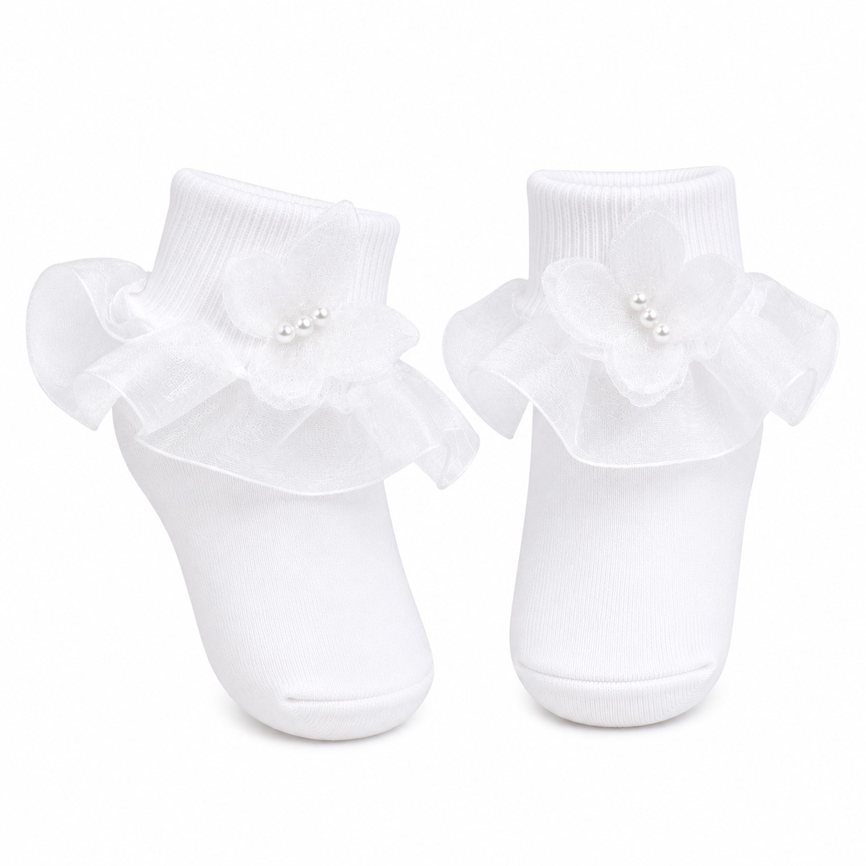 Meia Infantil Baby Kids Voil Lisa E Borboleta