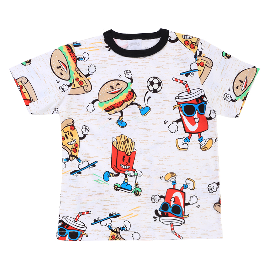 Pijama Curto Infantil Alakazoo Menina Estampa Lanches Pijama Curto Infantil Alakazoo Menina Estampa Lanches