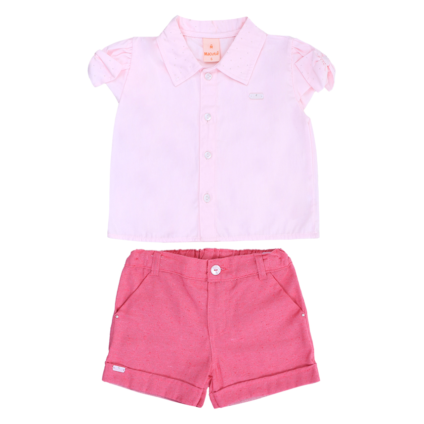 Conjunto Infantil Aconchego Blusa Tricoline E Short