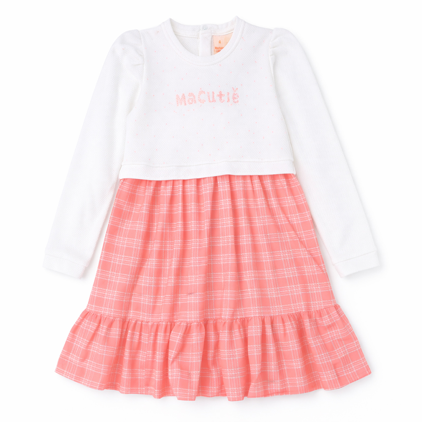 Vestido Infantil Aconchego Midi Manga Longa Xadrez