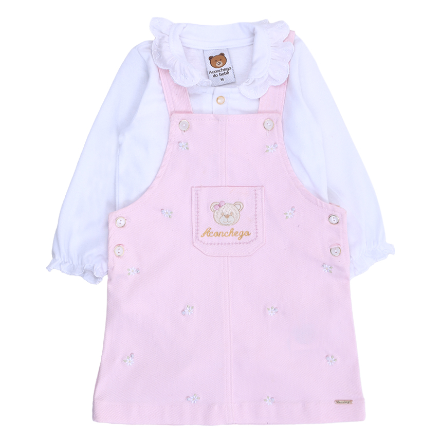 Salopete Bebê Aconchego E Blusa 2 Peças