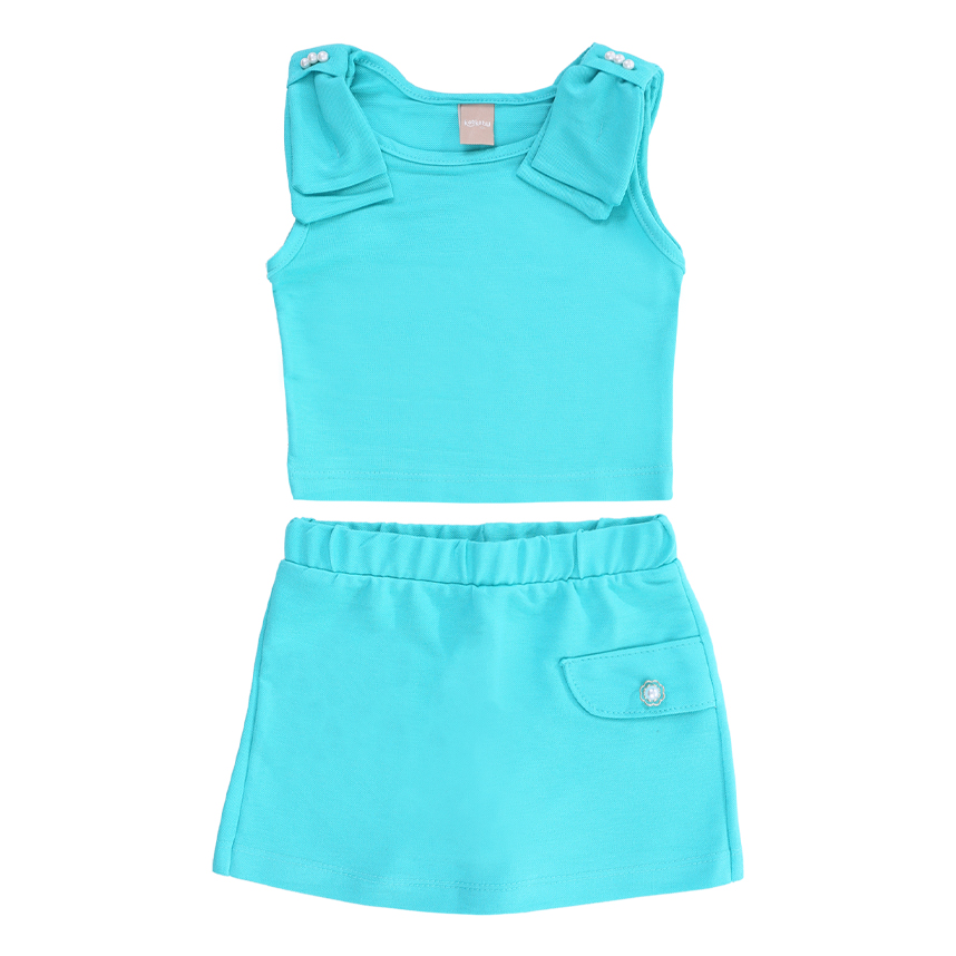 Conjunto Infantil Kookabu Blusa Cavada E Short Saia Conjunto Infantil Kookabu Blusa Cavada E Short Saia