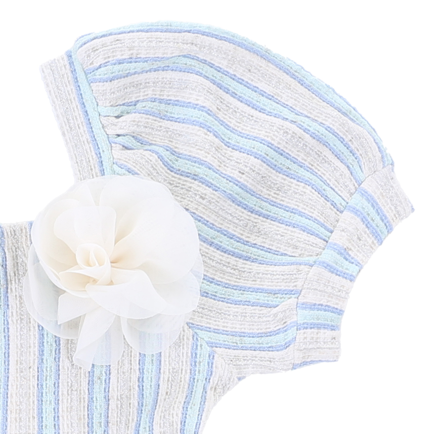 Vestido Infantil Kookabu Manga Curta Listrado Com Babados Vestido Infantil Kookabu Manga Curta Listrado Com Babados
