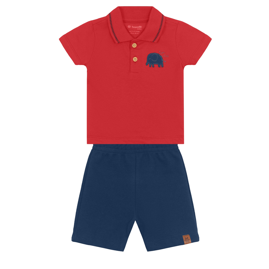 Conjunto Infantil Brandili Camiseta Meia Malha E Bermuda Conjunto Infantil Brandili Camiseta Meia Malha E Bermuda