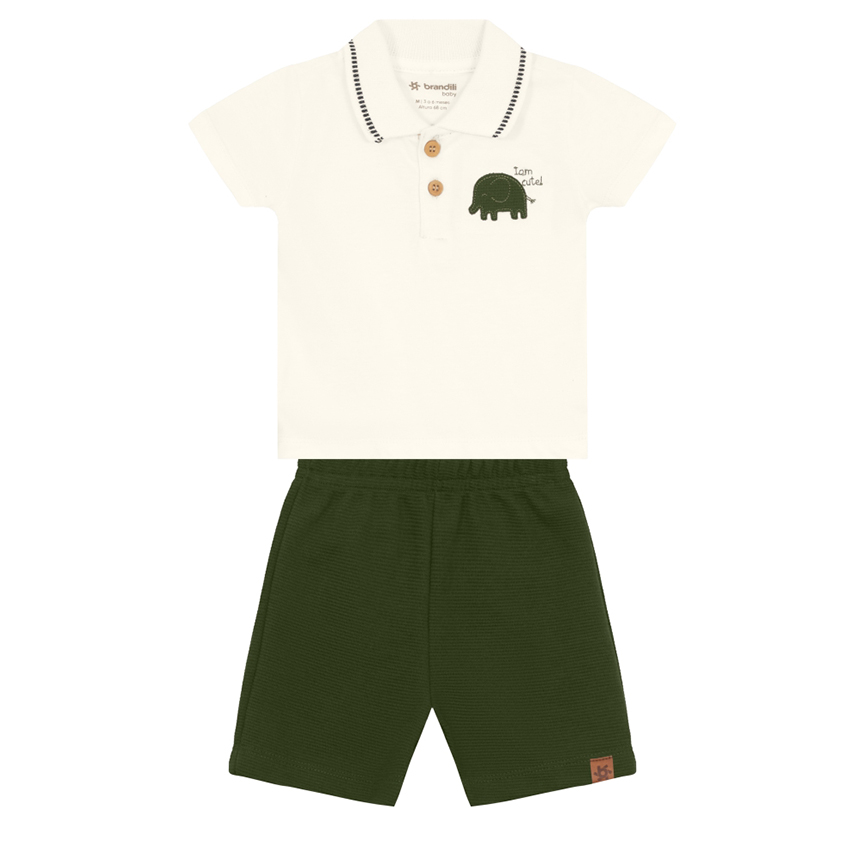 Conjunto Infantil Brandili Camiseta Meia Malha E Bermuda Conjunto Infantil Brandili Camiseta Meia Malha E Bermuda