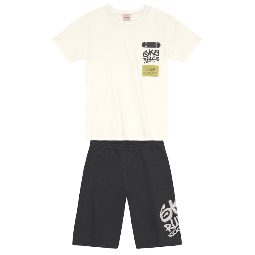 Conjunto Infantil Brandili Camiseta Meia Malha E Bermuda Conjunto Infantil Brandili Camiseta Meia Malha E Bermuda