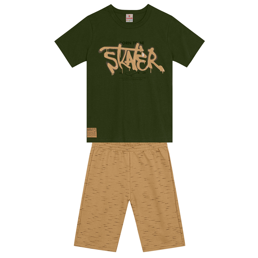 Conjunto Infantil Brandili Camiseta Meia Malha e Bermuda Conjunto Infantil Brandili Camiseta Meia Malha e Bermuda