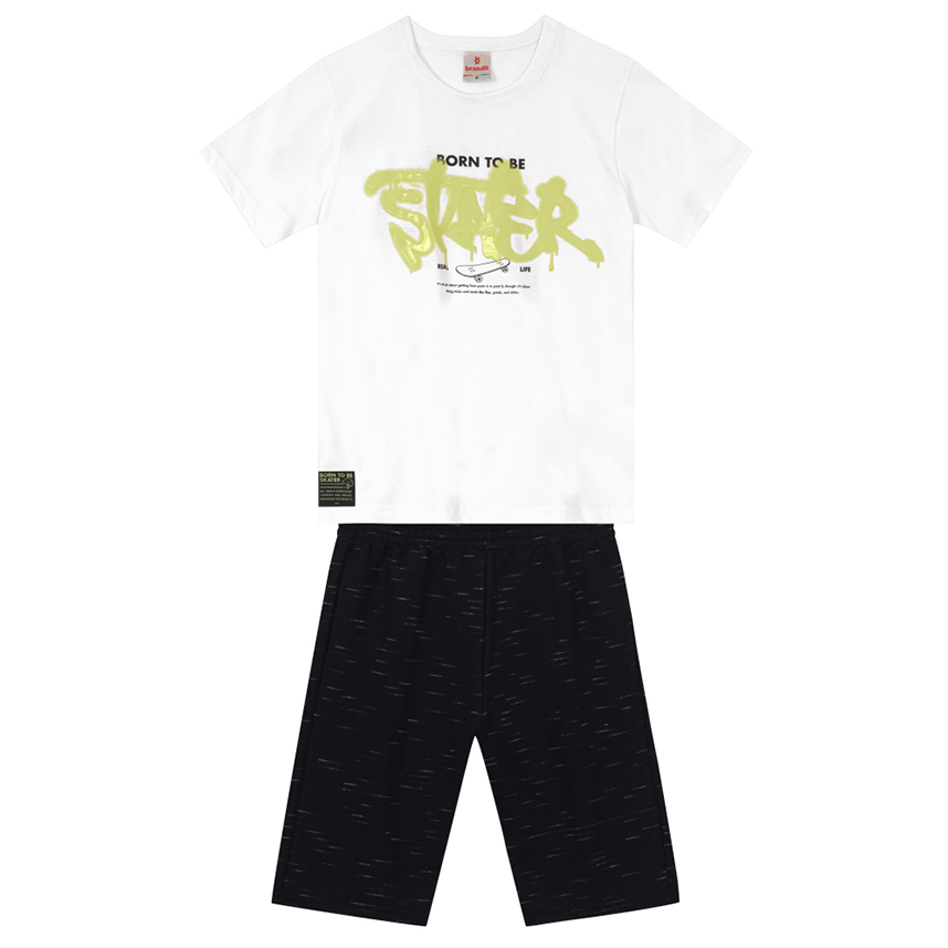 Conjunto Infantil Brandili Camiseta Meia Malha e Bermuda Conjunto Infantil Brandili Camiseta Meia Malha e Bermuda