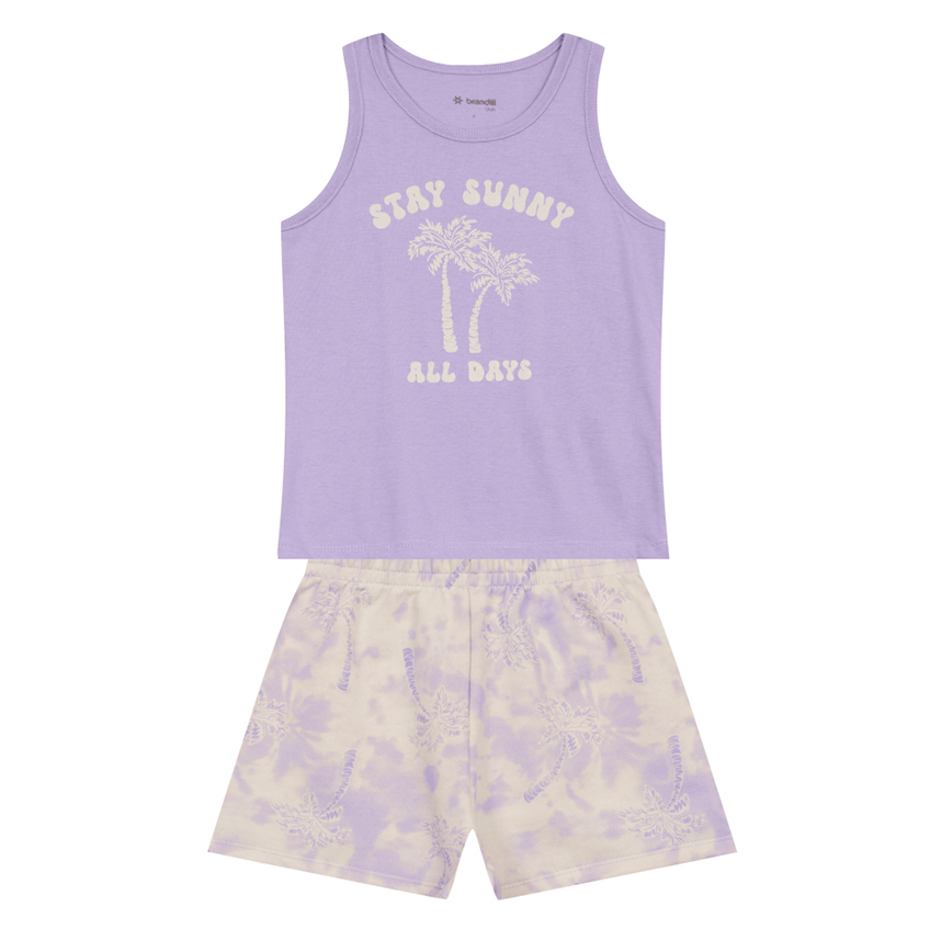 Conjunto Infantil Brandili Blusa Malha E Short Moletinho Conjunto Infantil Brandili Blusa Malha E Short Moletinho