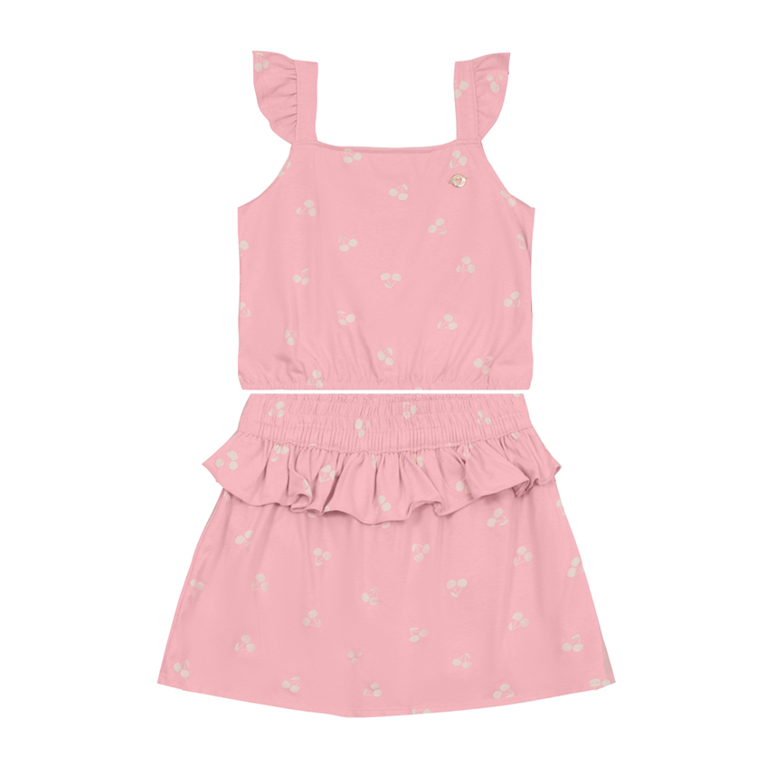Conjunto Infantil Brandili Blusa E Short Saia Em Meia Malha Conjunto Infantil Brandili Blusa E Short Saia Em Meia Malha