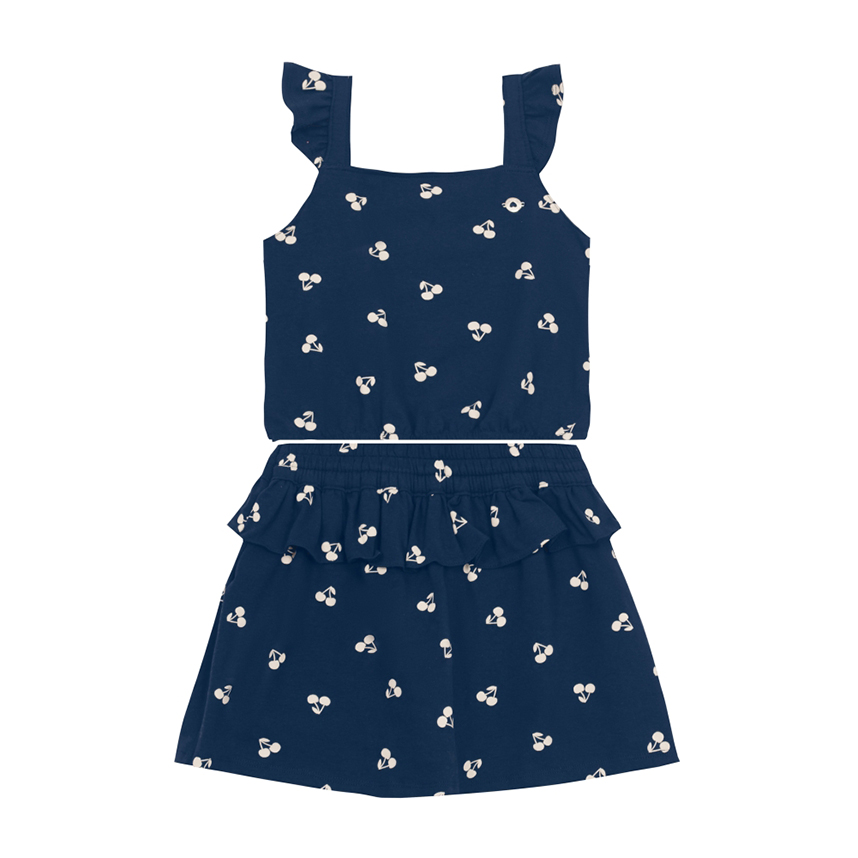 Conjunto Infantil Brandili Blusa E Short Saia Em Meia Malha Conjunto Infantil Brandili Blusa E Short Saia Em Meia Malha