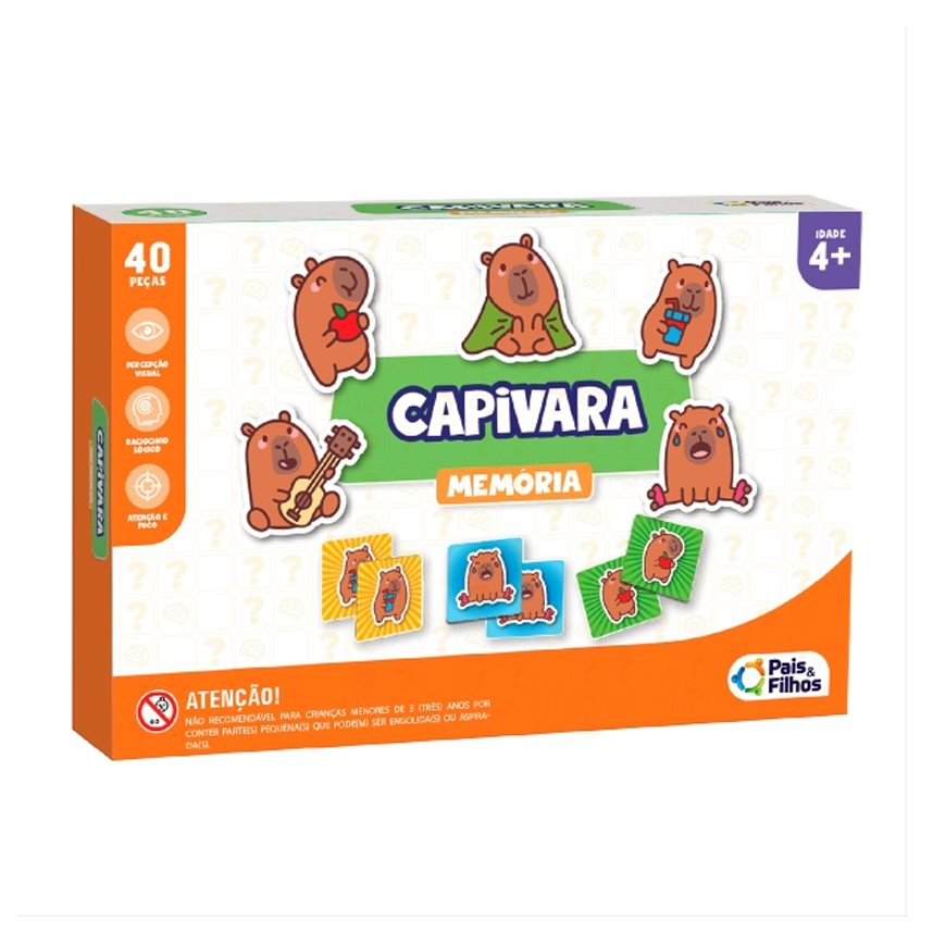 Jogo da Memória Infantil Pais E Filhos Capivara