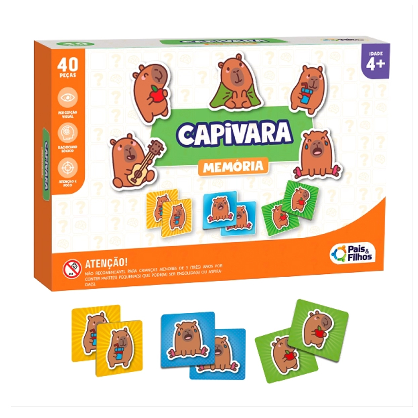 Jogo da Memória Infantil Pais E Filhos Capivara