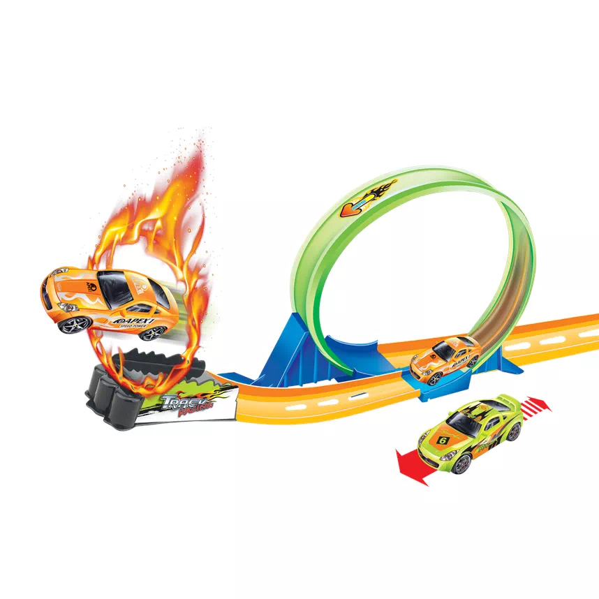 Pista de Corrida Com Loop Pais E Filhos 10 Peças Pista de Corrida Com Loop Pais E Filhos 10 Peças