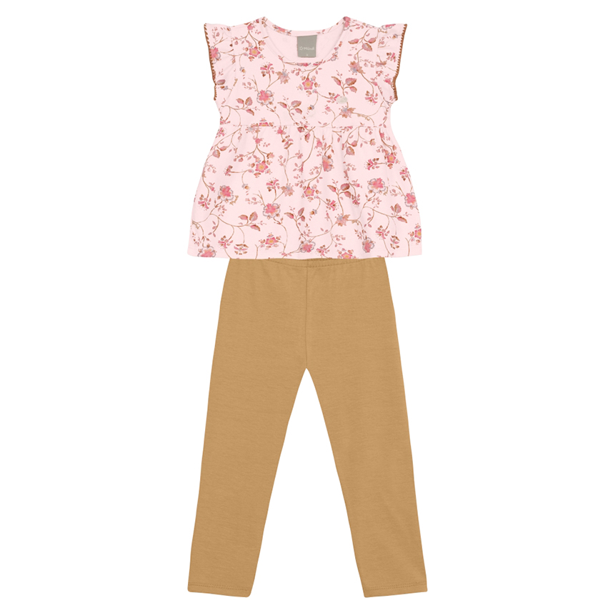 Conjunto Infantil Mundi Blusa E Calça Legging Em Cotton