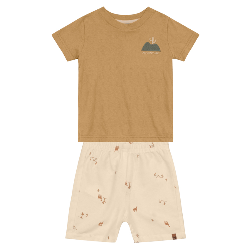 Conjunto Infantil Mundi Camiseta Meia Malha E Bermuda Conjunto Infantil Mundi Camiseta Meia Malha E Bermuda