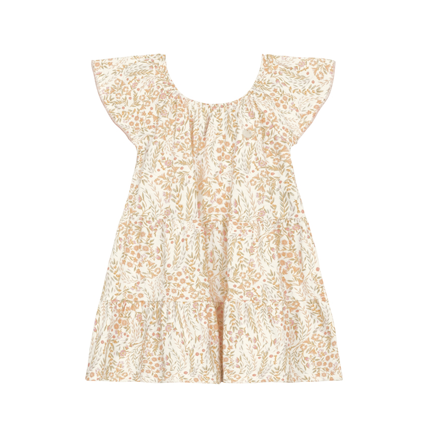 Vestido Infantil Mundi Meia Malha Florido Com Babado Vestido Infantil Mundi Meia Malha Florido Com Babado