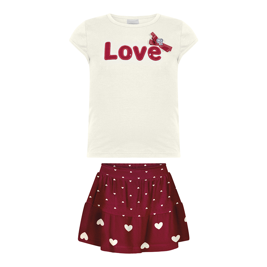 Conjunto Infantil Alakazoo Blusa E Short Saia Poá Conjunto Infantil Alakazoo Blusa E Short Saia Poá