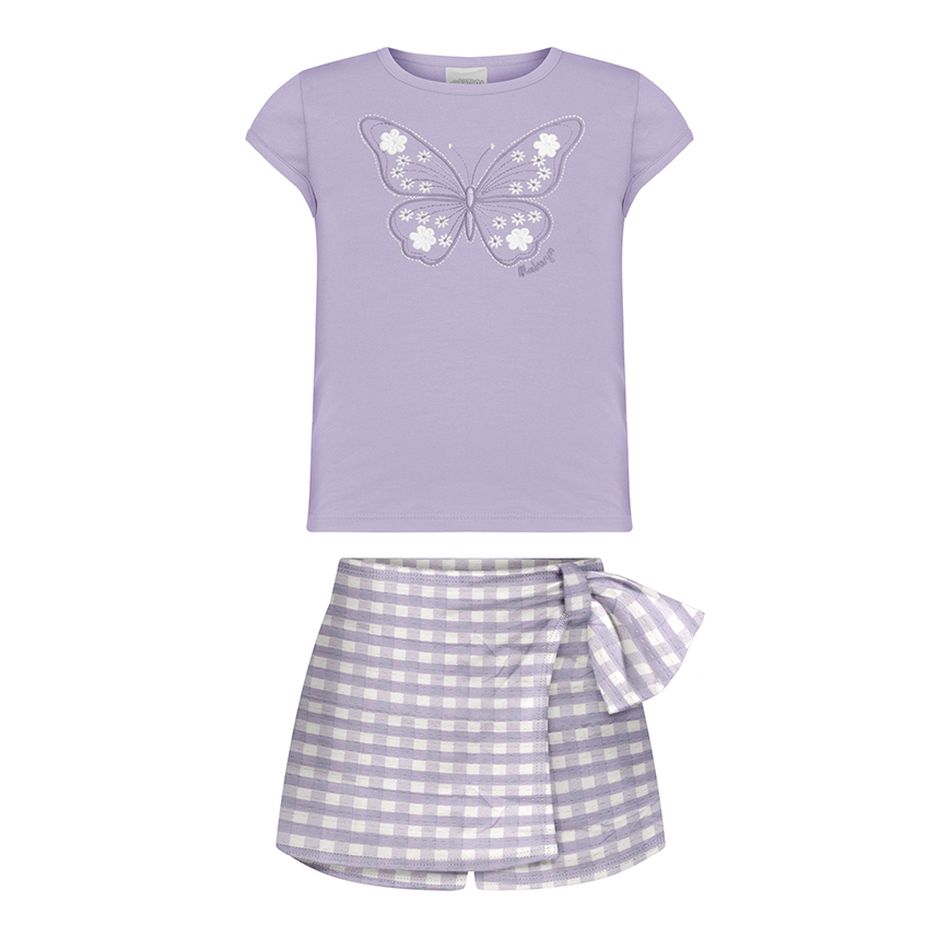 Conjunto Infantil Alakazoo Blusa E Short Saia Malha Cotton Conjunto Infantil Alakazoo Blusa E Short Saia Malha Cotton