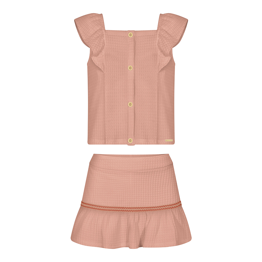 Conjunto Infantil Alakazoo Blusa E Short Saia Malha Waffle