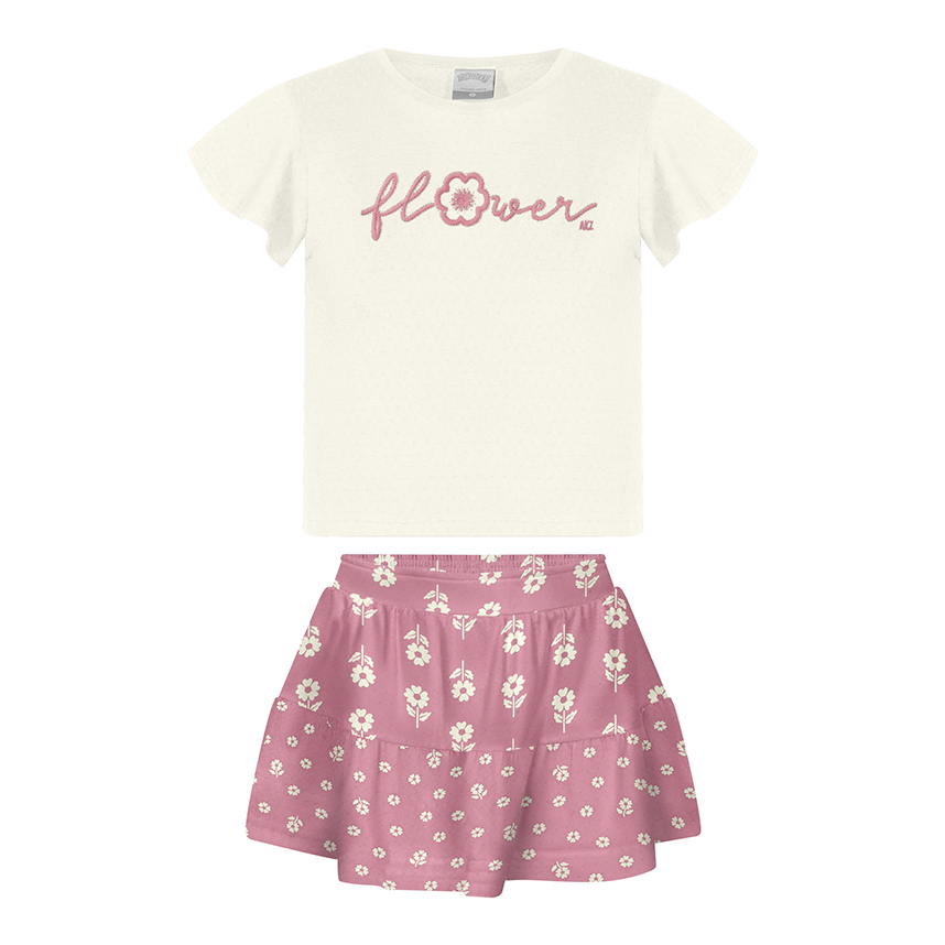 Conjunto Infantil Alakazoo Blusa E Short Saia Malha Nikko Conjunto Infantil Alakazoo Blusa E Short Saia Malha Nikko