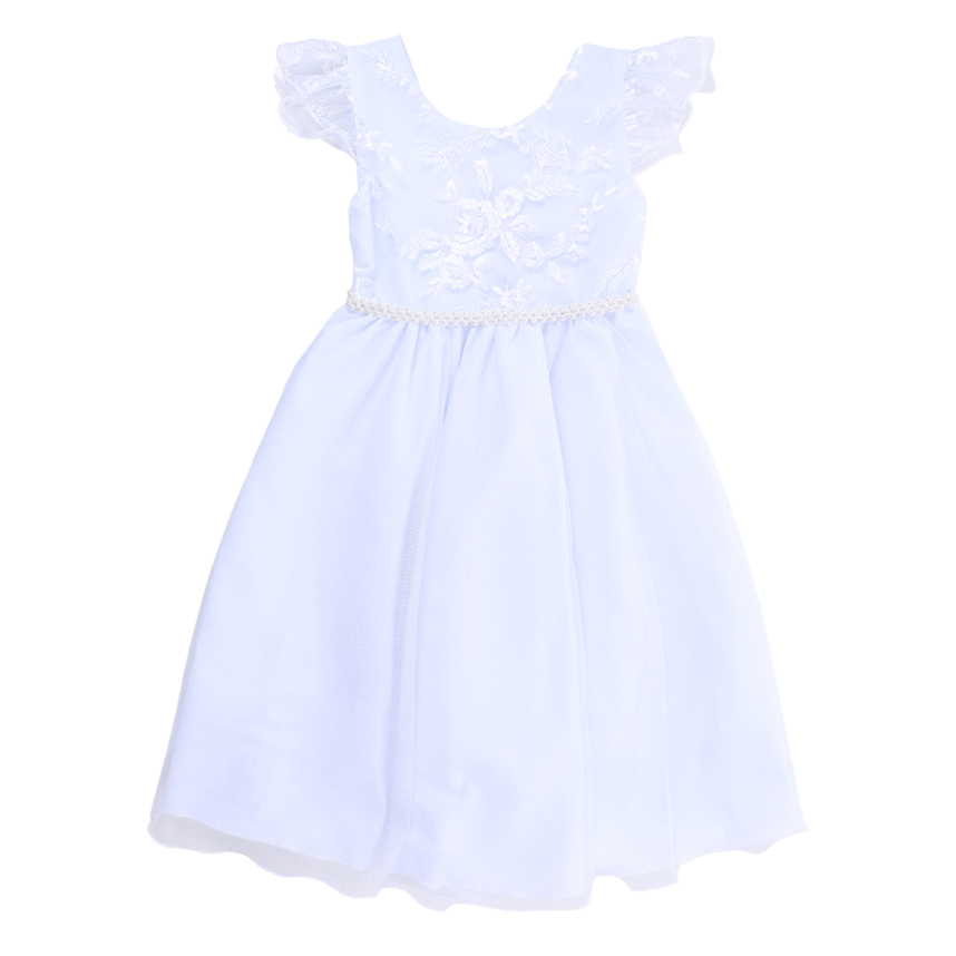 Vestido Infantil D Luxe Manga Curta Bordado Flor Vestido Infantil D Luxe Manga Curta Bordado Flor