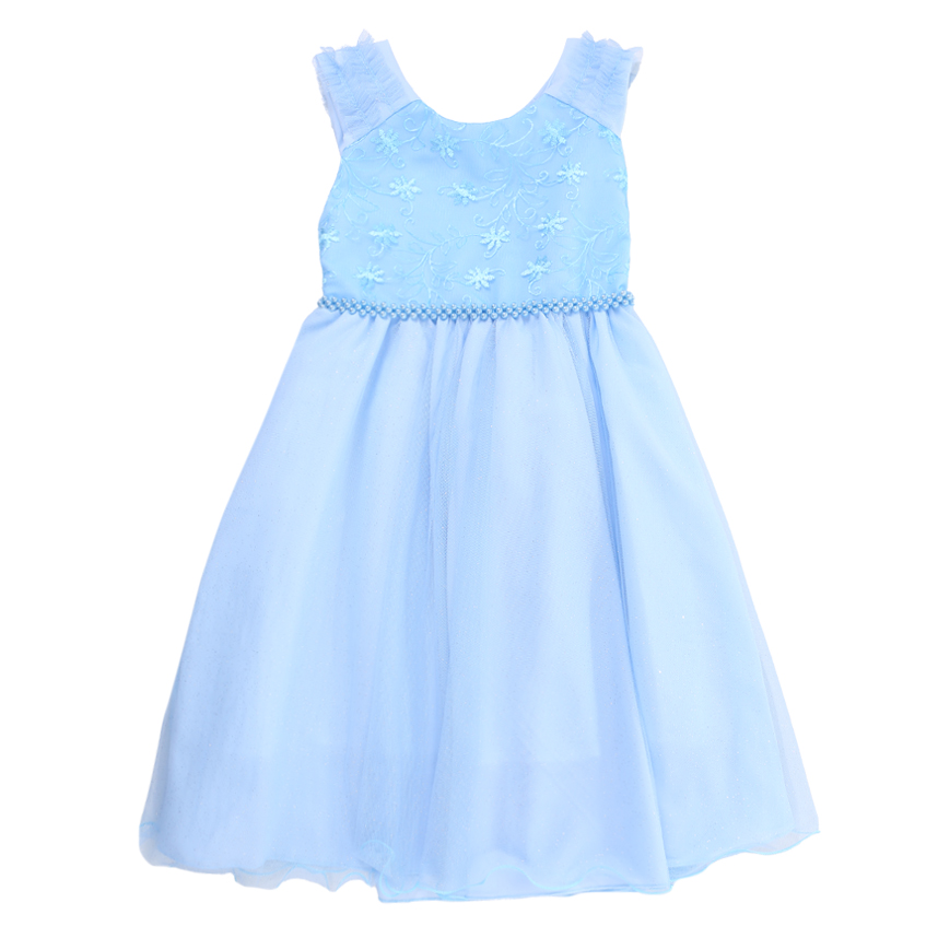 Vestido Tule Infantil D Luxe Manga Curta Pala Bordada Vestido Tule Infantil D Luxe Manga Curta Pala Bordada