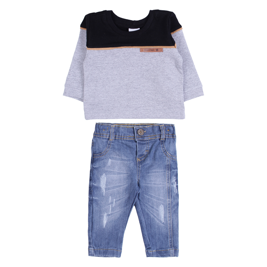 Conjunto Bebê Aconchego Camiseta Manga Longa E Calça