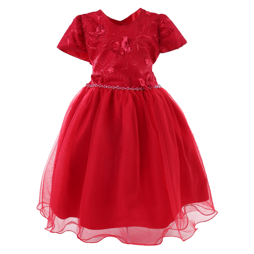 Vestido Infantil Planeta Rosa Manga Curta Com Borboletas Vestido Infantil Planeta Rosa Manga Curta Com Borboletas