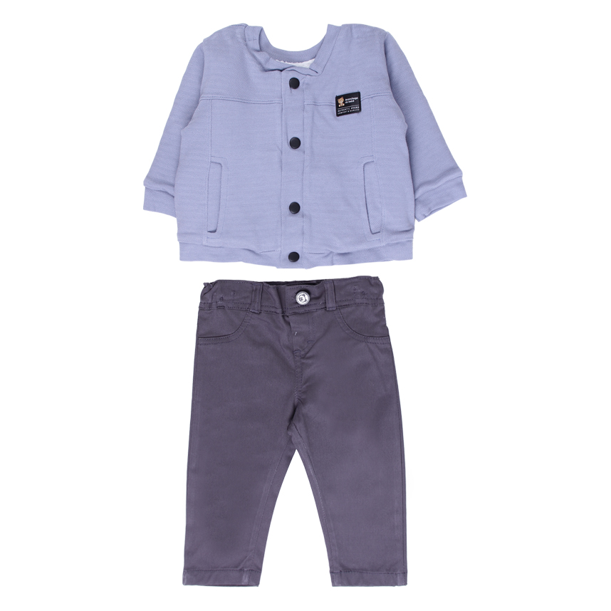 Conjunto Bebê Aconchego Casaco Forrado E Calça Sarja