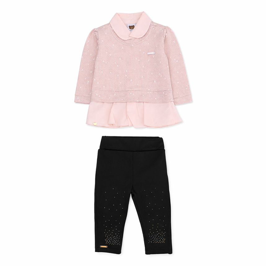 Conjunto Bebê Aconchego Blusa Suéter,Jaqueta E Calça 3 Peças