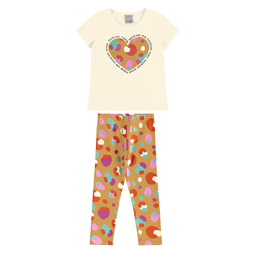 Conjunto Infantil Malwee Blusa Manga Curta E Legging Conjunto Infantil Malwee Blusa Manga Curta E Legging