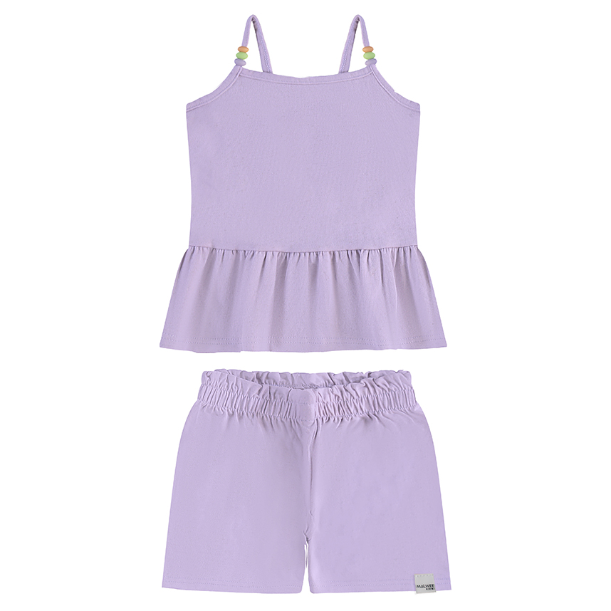 Conjunto Infantil Malwee Blusa Alcinha Com Miçanga E Short Conjunto Infantil Malwee Blusa Alcinha Com Miçanga E Short