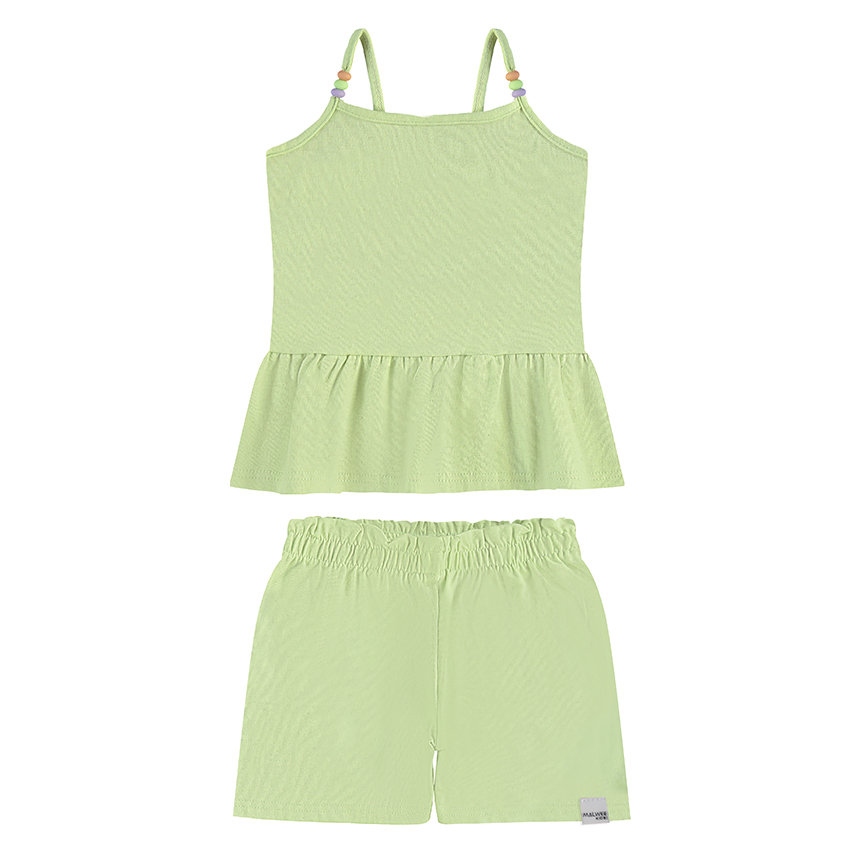 Conjunto Infantil Malwee Blusa Alcinha Com Miçanga E Short Conjunto Infantil Malwee Blusa Alcinha Com Miçanga E Short