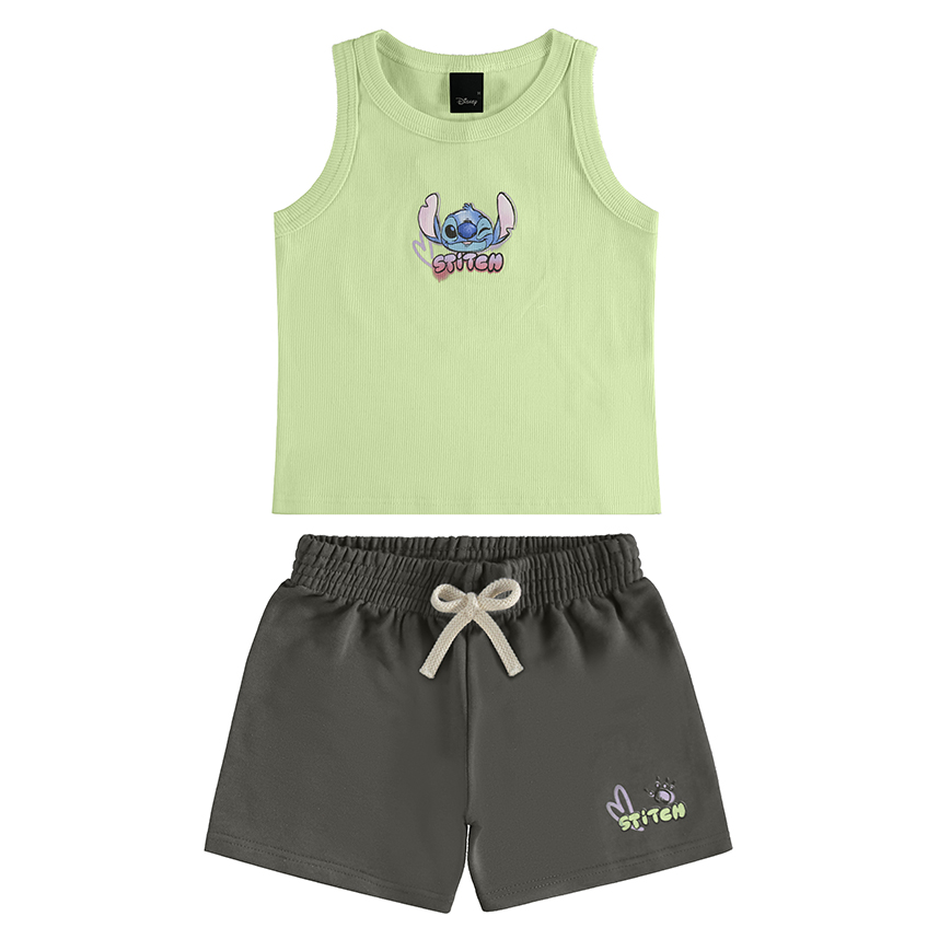 Conjunto Infantil Malwee Blusa Regata E Short Estampa Stitch Conjunto Infantil Malwee Blusa Regata E Short Estampa Stitch