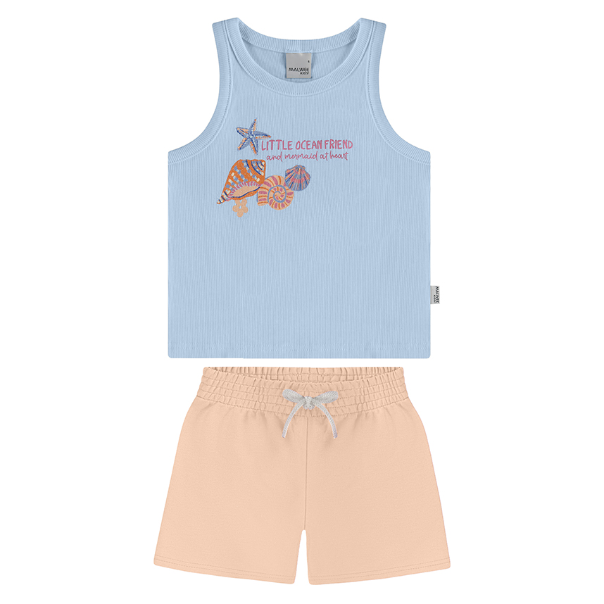 Conjunto Infantil Malwee Blusa Regata E Short Moletom Conjunto Infantil Malwee Blusa Regata E Short Moletom