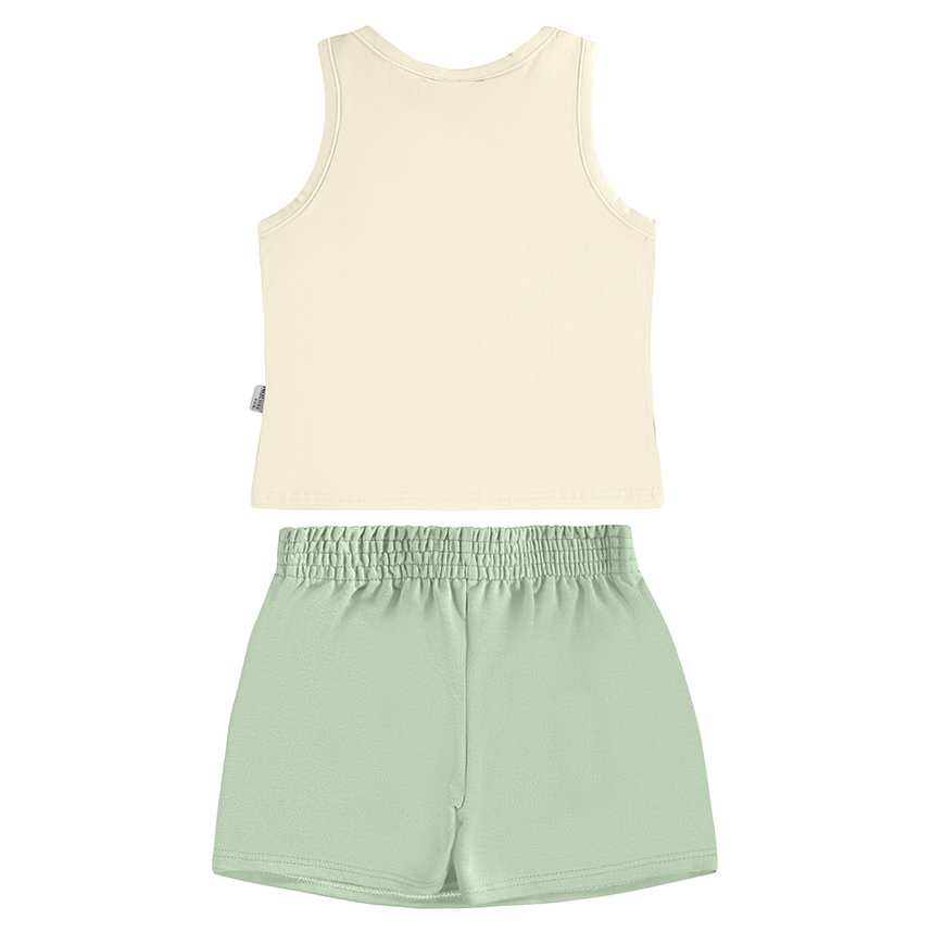 Conjunto Infantil Malwee Blusa Regata Cotton E Short Saia