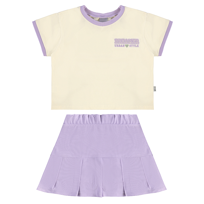 Conjunto Infantil Malwee Blusa Manga Curta E Short Saia Conjunto Infantil Malwee Blusa Manga Curta E Short Saia