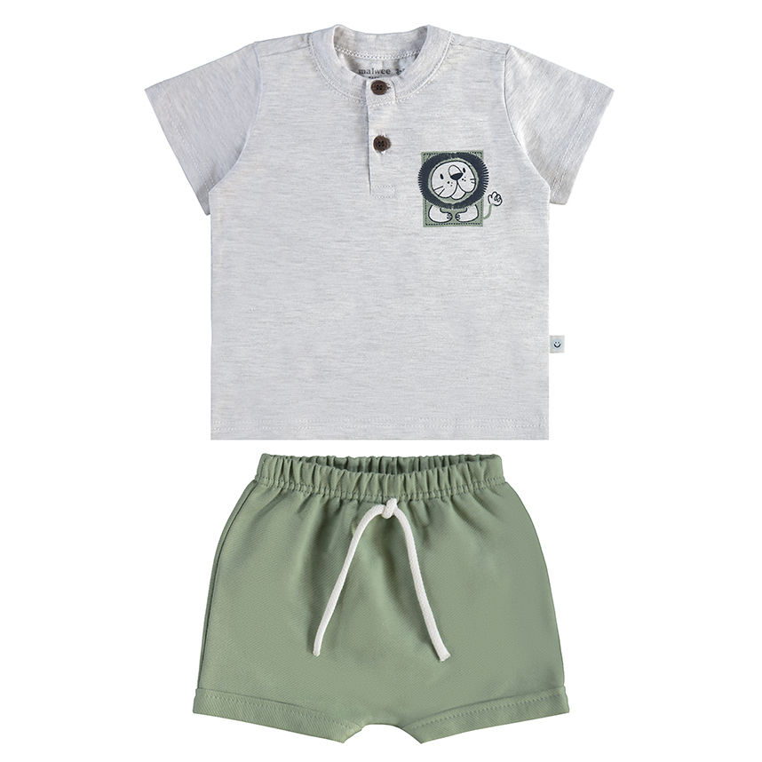 Conjunto Bebê Malwee Camiseta Meia Malha Leão E Bermuda Conjunto Bebê Malwee Camiseta Meia Malha Leão E Bermuda