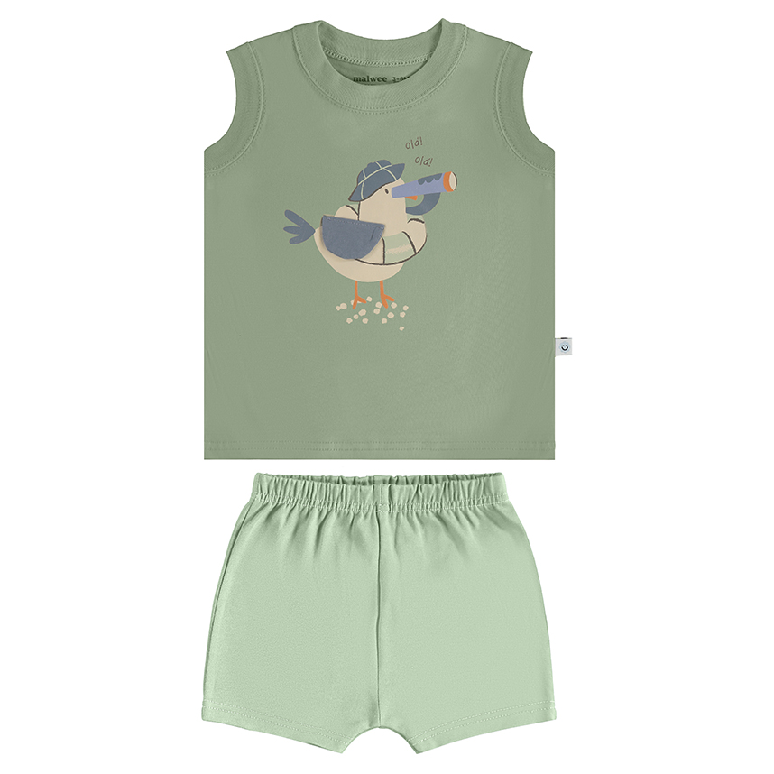 Conjunto Bebê Malwee Regata Estampa Pato E Bermuda Conjunto Bebê Malwee Regata Estampa Pato E Bermuda