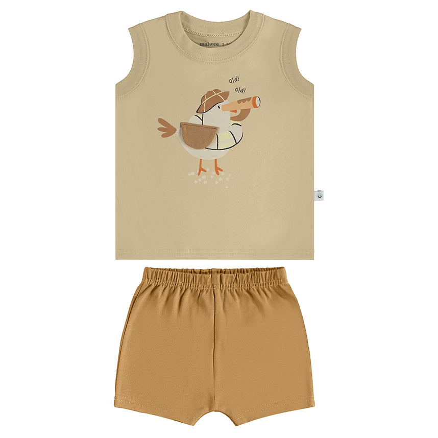 Conjunto Bebê Malwee Regata Estampa Pato E Bermuda Conjunto Bebê Malwee Regata Estampa Pato E Bermuda