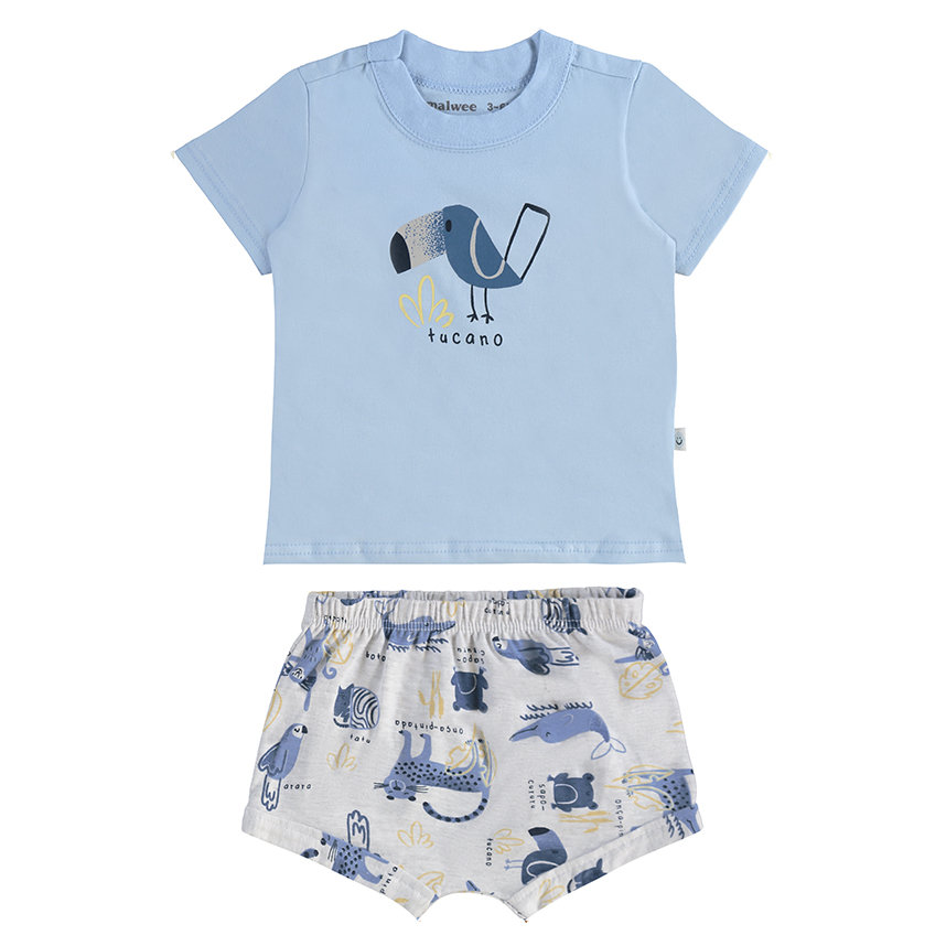 Conjunto Bebê Malwee Camiseta E Bermuda Estampa Tucano Conjunto Bebê Malwee Camiseta E Bermuda Estampa Tucano
