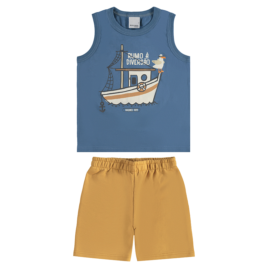 Conjunto Infantil Malwee Camiseta Regata E Bermuda Conjunto Infantil Malwee Camiseta Regata E Bermuda