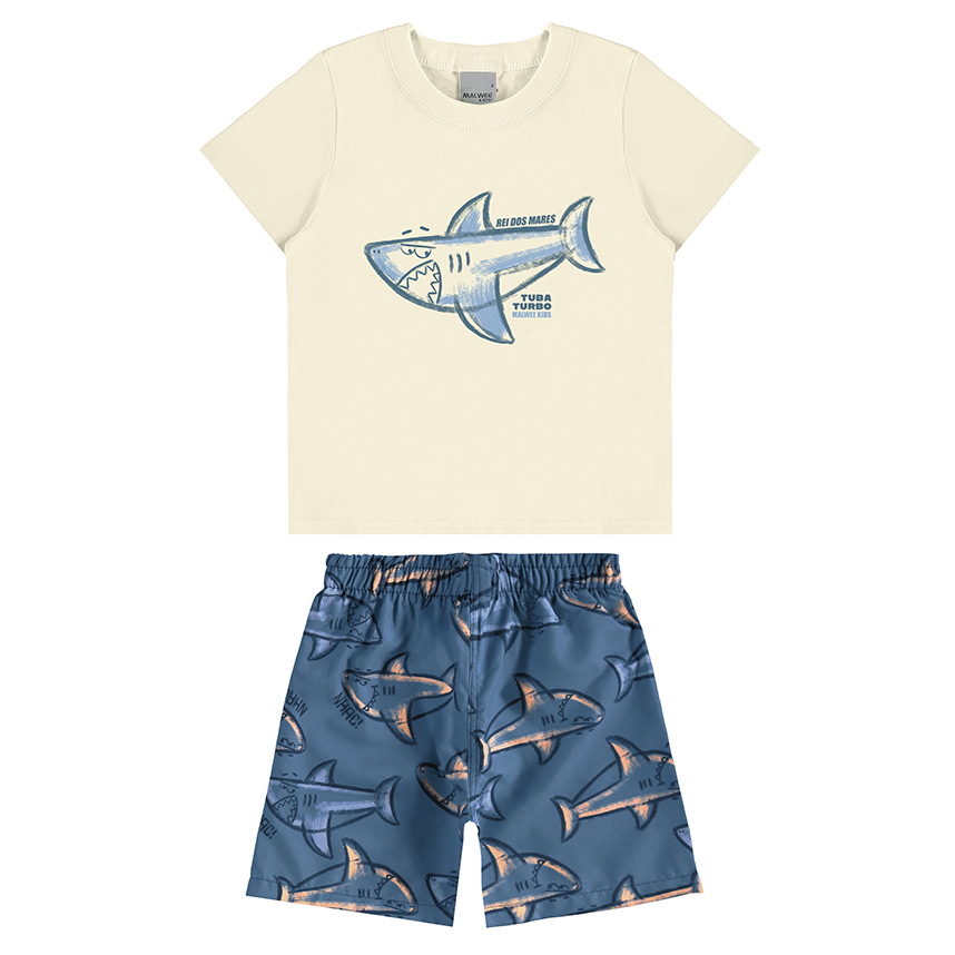 Conjunto Infantil Malwee Camiseta Manga Curta E Bermuda