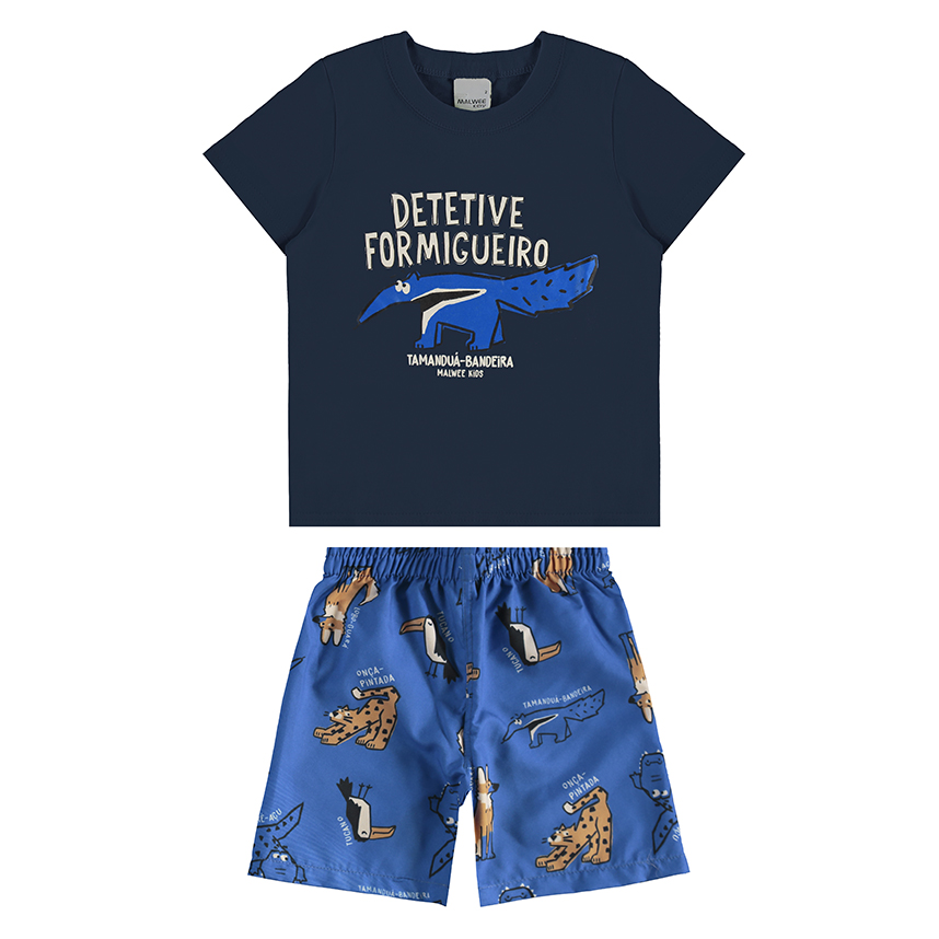 Conjunto Infantil Malwee Camiseta Manga Curta E Bermuda