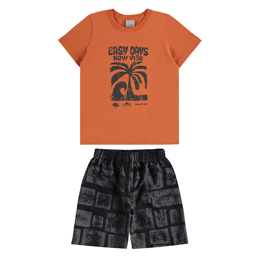 Conjunto Infantil Malwee Camiseta Manga Curta E Bermuda Conjunto Infantil Malwee Camiseta Manga Curta E Bermuda